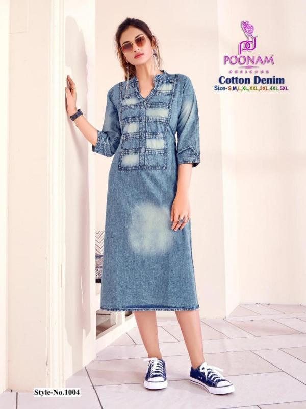 Poonam Cotton Denim Designer Kurtis Collection